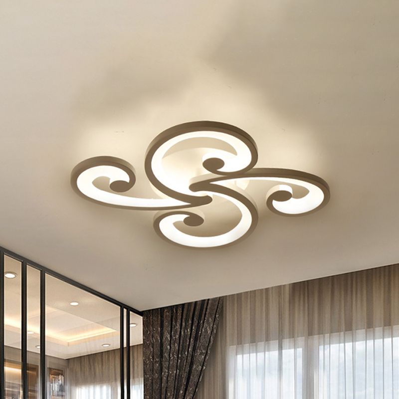 Modern LED Petal Flush Mount Light Acrylic 2/3/4-Light Bedroom Ceiling Lamp in Warm/White/Natural Light