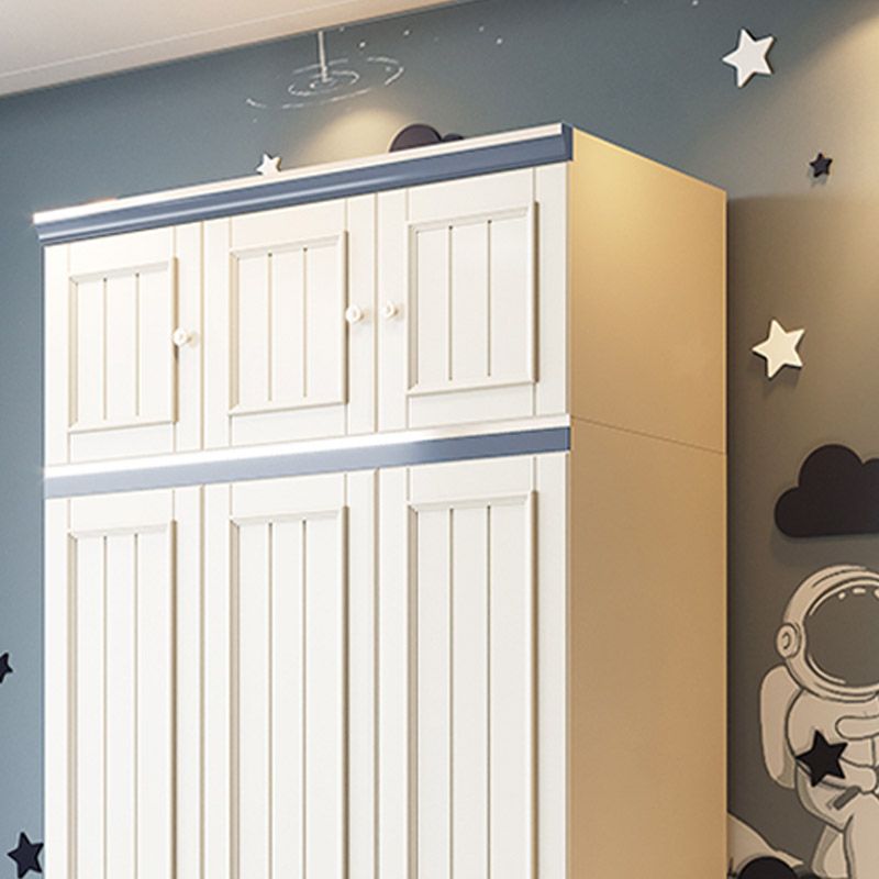 Modern Wooden Wardrobe Cloth Rod Included Kids Closet for Bedroom