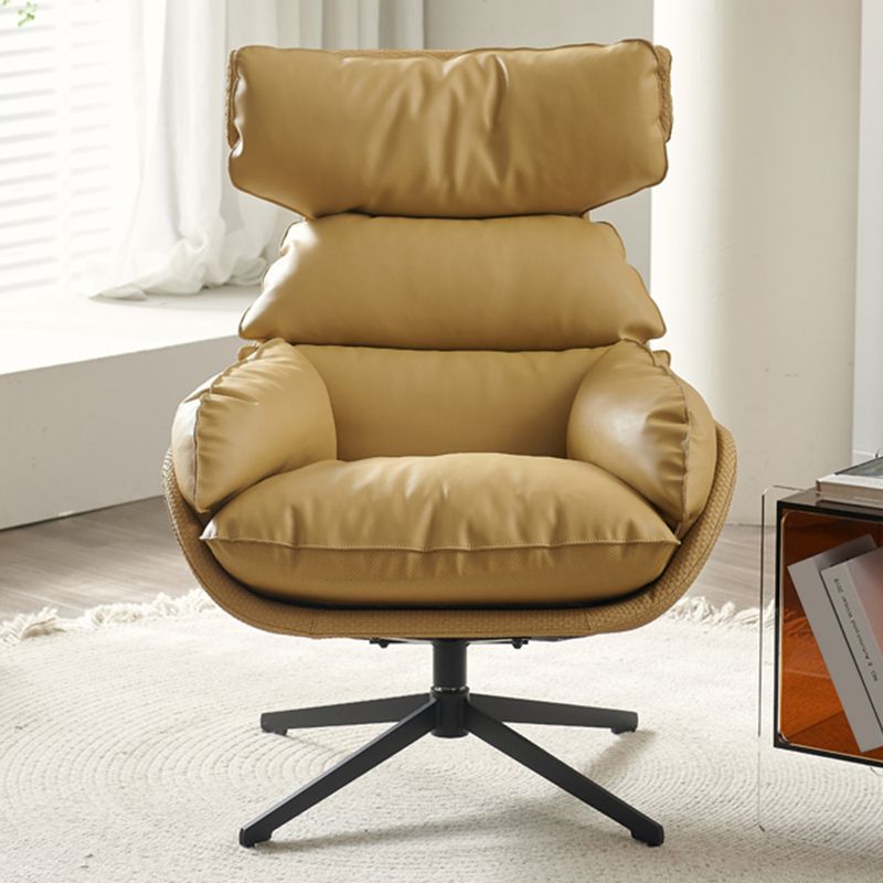 Contemporary Solid Color Arm Chair 4-Star Base Chair with Swivel