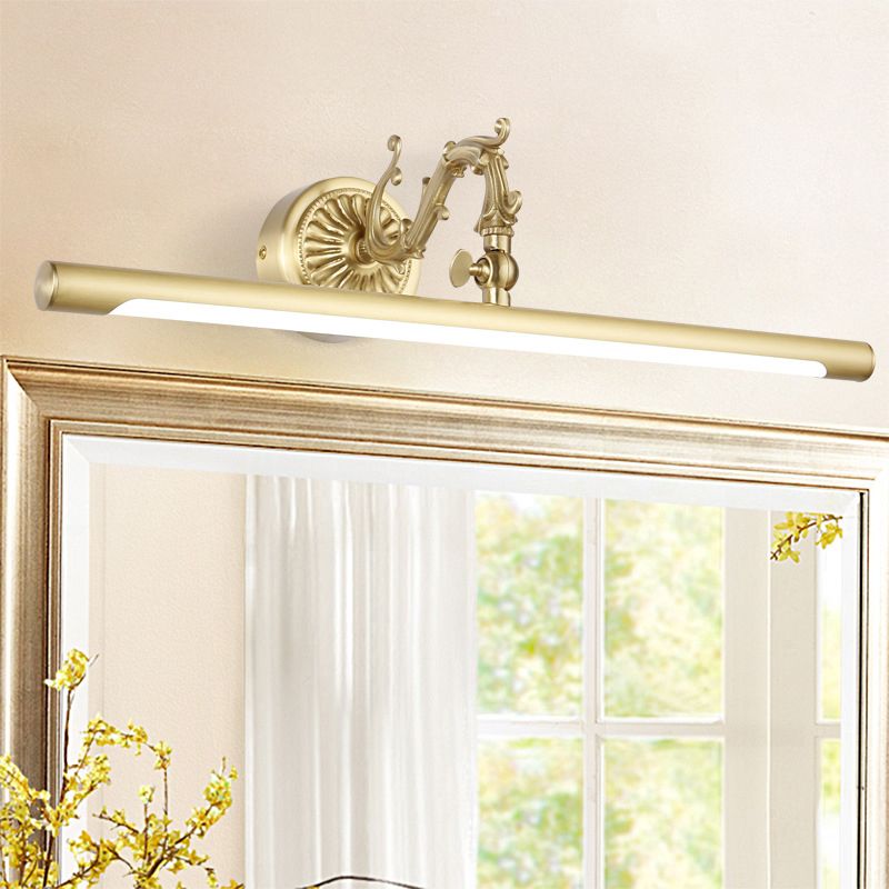 Contemporary Single Bathroom Vanity Light Golden LED Bath Bar