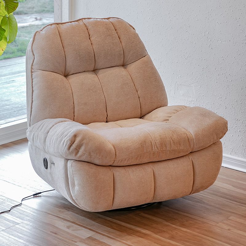 Contemporary Chenille Tufted Back Standard Recliner with Storage