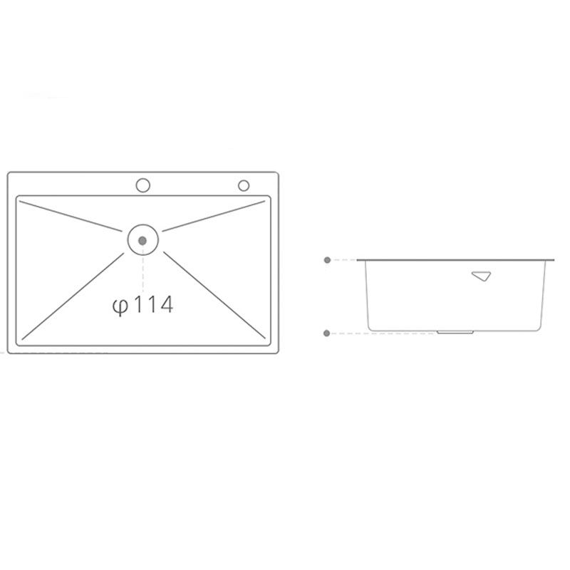 Contemporary Style Kitchen Sink Stainless Steel Kitchen Sink with Basket Strainer