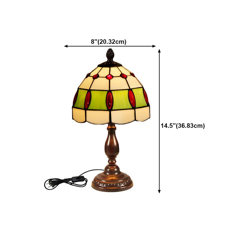 1 leichte geometrische Nachttischlampen Tiffany Style Glass Tischlampe