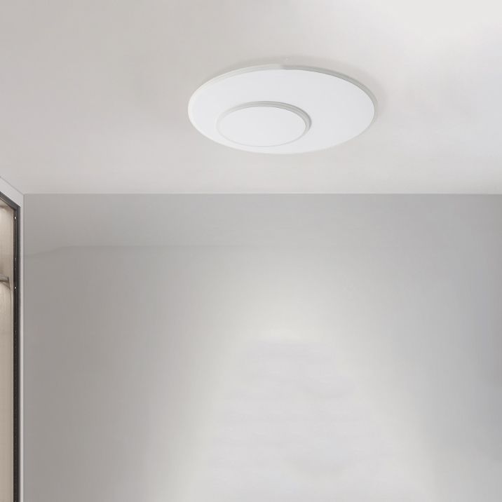 Geometry Shape Ceiling Flush Modern Style Metal 2 Light Ceiling Mounted Lights in White