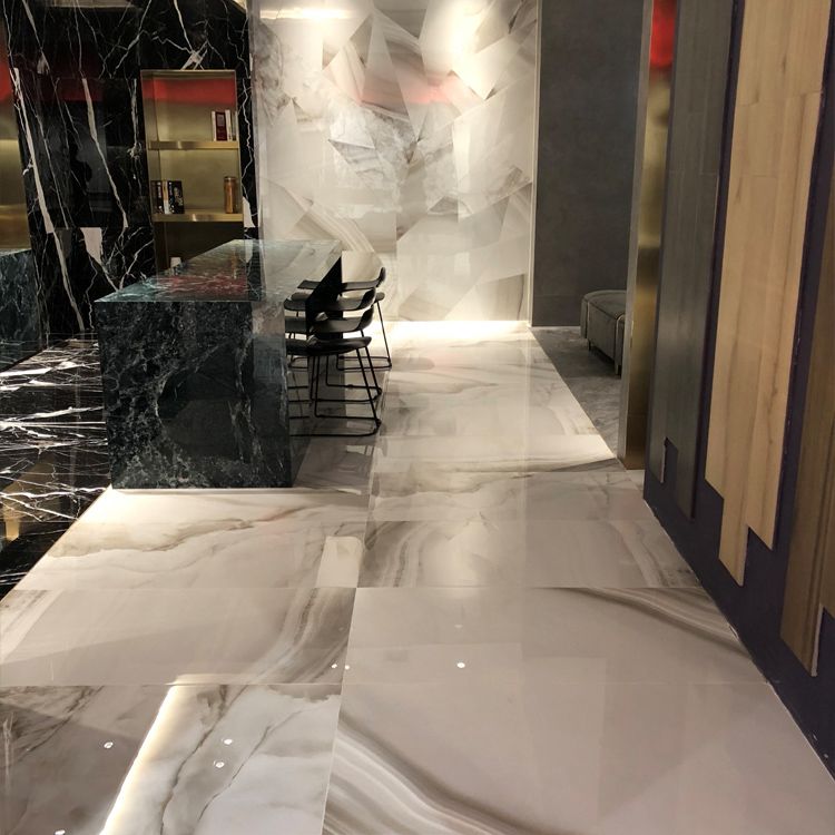 Porcelain Floor and Wall Tile High Gloss Singular Tile with Rectangular Shape