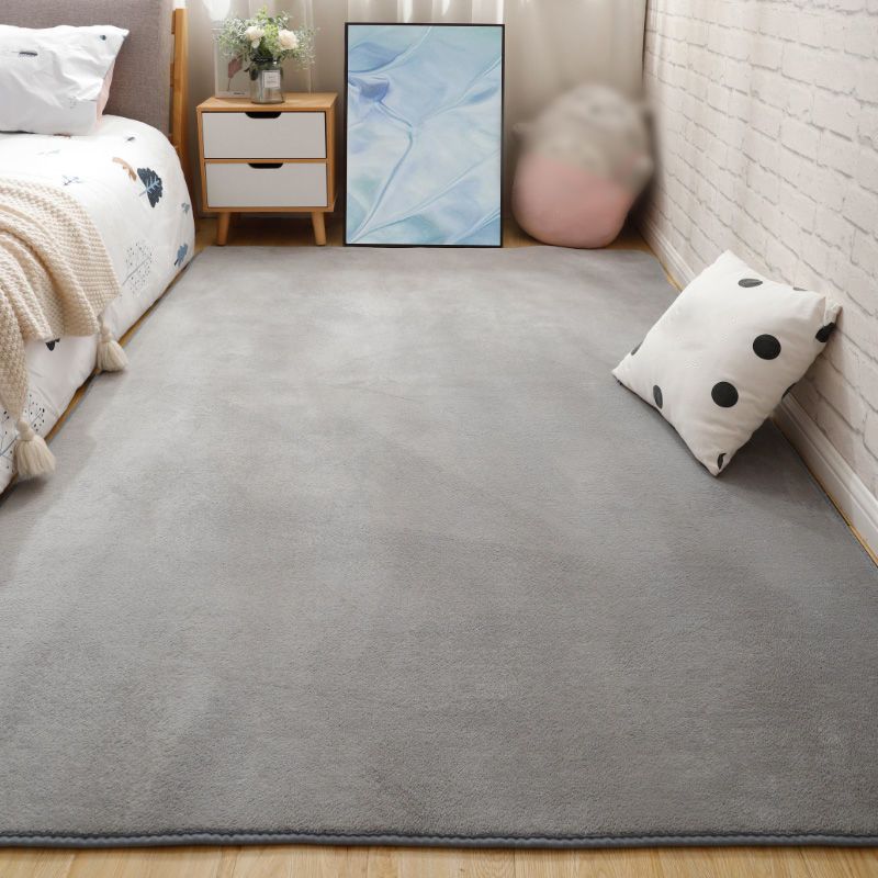 Relaxing Solid Shag Carpet Polyester Area Rug Stain Resistant Indoor Rug for Home Decoration