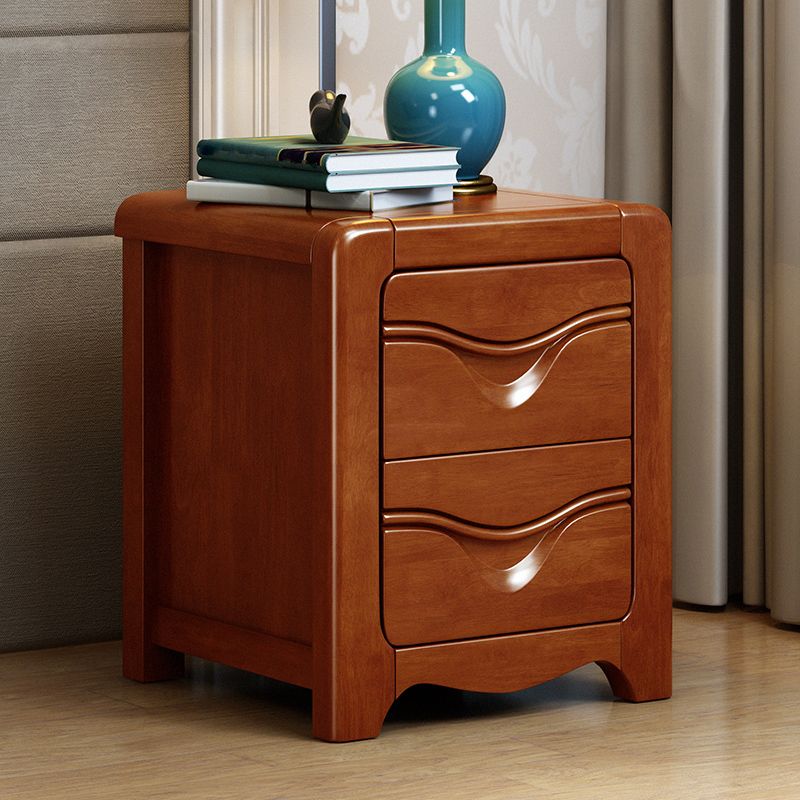 Solid Wood Night Table Traditional Bed Nightstand with Drawers