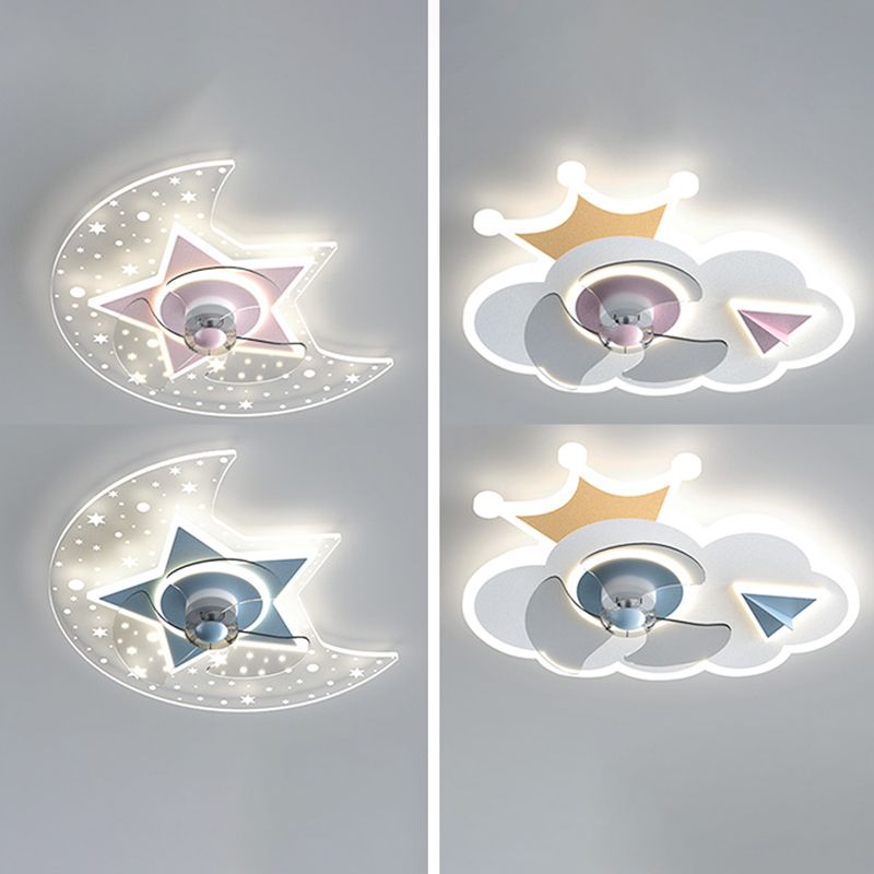 Fleurée de fleur ventilateur de plafond style gamin multiclavanes de plafond lampe à fans de plafond