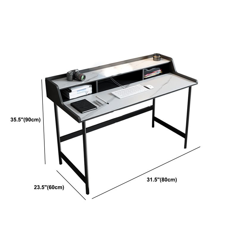 Contemporary White Marble Office Desk Home or Office Writing Desk