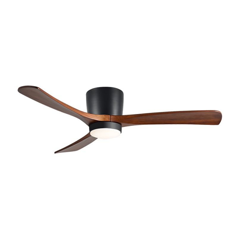 Nordic Style LED Ceiling Fan 3-Blade Fan Lighting with Wood for Restaurant