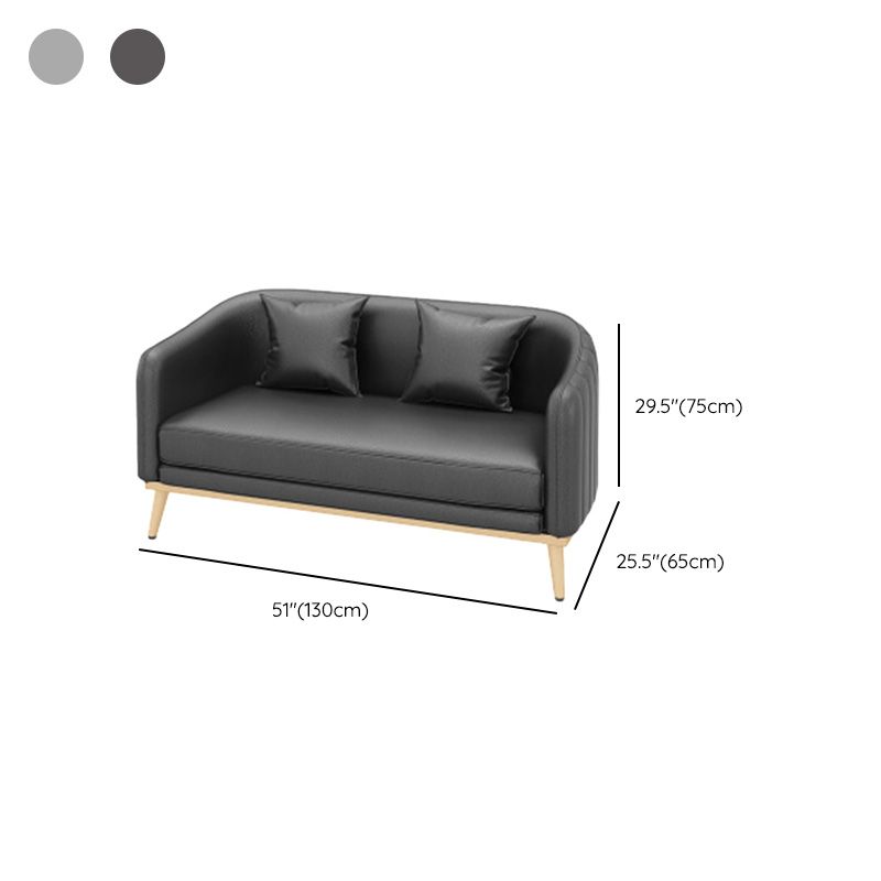 Coffee Shop Sofa with Pillows Contemporary Style Tuxedo Arm Sofa