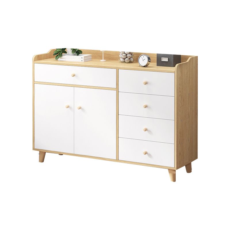 14.5 " D White Storage Chest Dresser Modern Style Storage Chest with Drawers and Doors