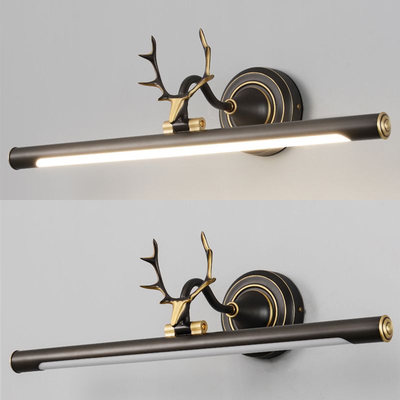 Modern Minimalist Style Streamlined Wall Mounted Vanity Lights Copper Vanity Wall Light Fixtures with Antlers