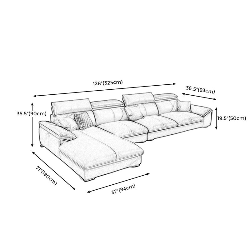 Pillow Top Arm Pillowed Back Cushions Sofa 4-Seater Sectional Sofa with Chaise