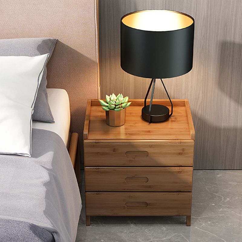 Bamboo Bed Nightstand 16 Inch H Modern Open Storage Nightstand with Legs