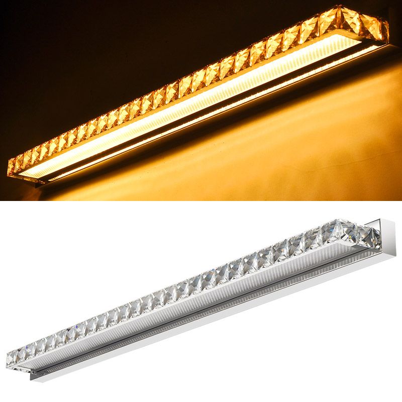 Lámparas de pared de tocador rectangular Luces de tocador de cristal de estilo de lujo modernos