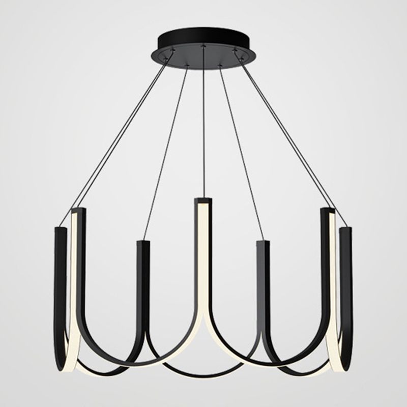 Modern Style Unique Chandelier Metal Multi Light Hanging Lamp for Living Room