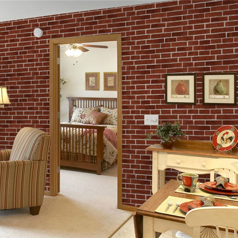 Bright Brickwork Wallpaper for Living Room Architecture Wall Covering, 57-1-sq ft