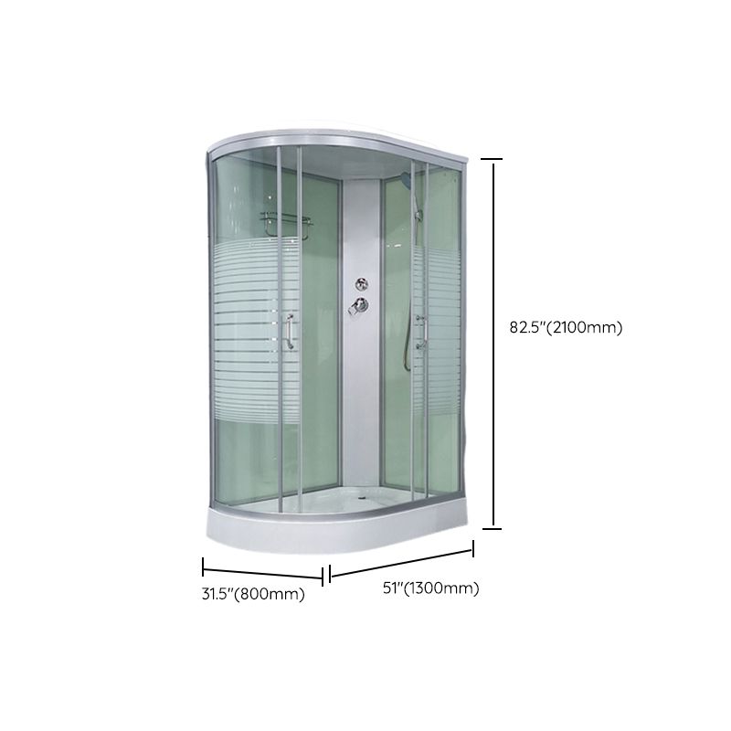 Round Shower Stall Double Sliding Shower Stall with Base Kit