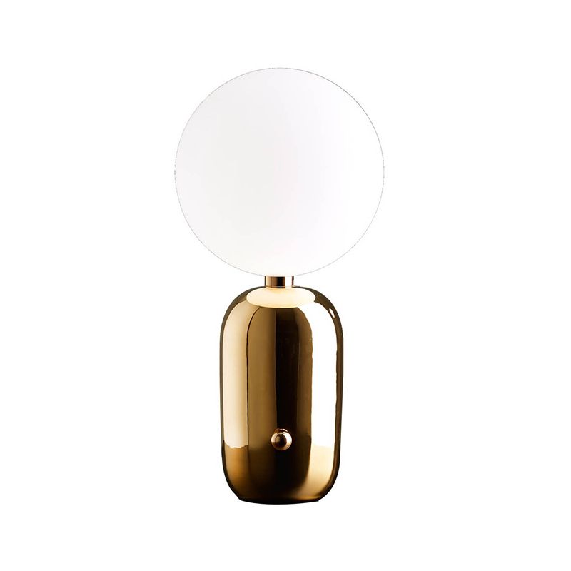 6"/8" W Globe Frosted Glass Night Light Modern 1 Light Gold Metal Nightstand Lighting with Capsule Base for Living Room