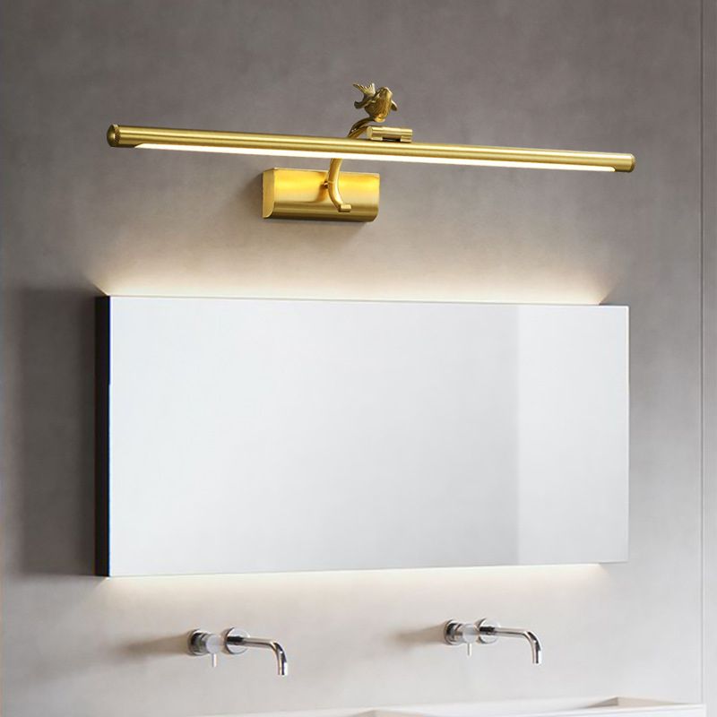 Elongated Vanity Wall Lights Postmodern Simplicity Acrylic Wall Sconce with Bird for Bathroom