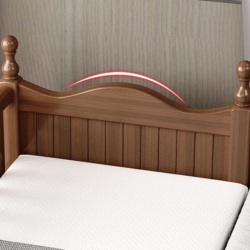 Scandinavian Solid Wood Bed Headboard Kids Bed with Guardrail