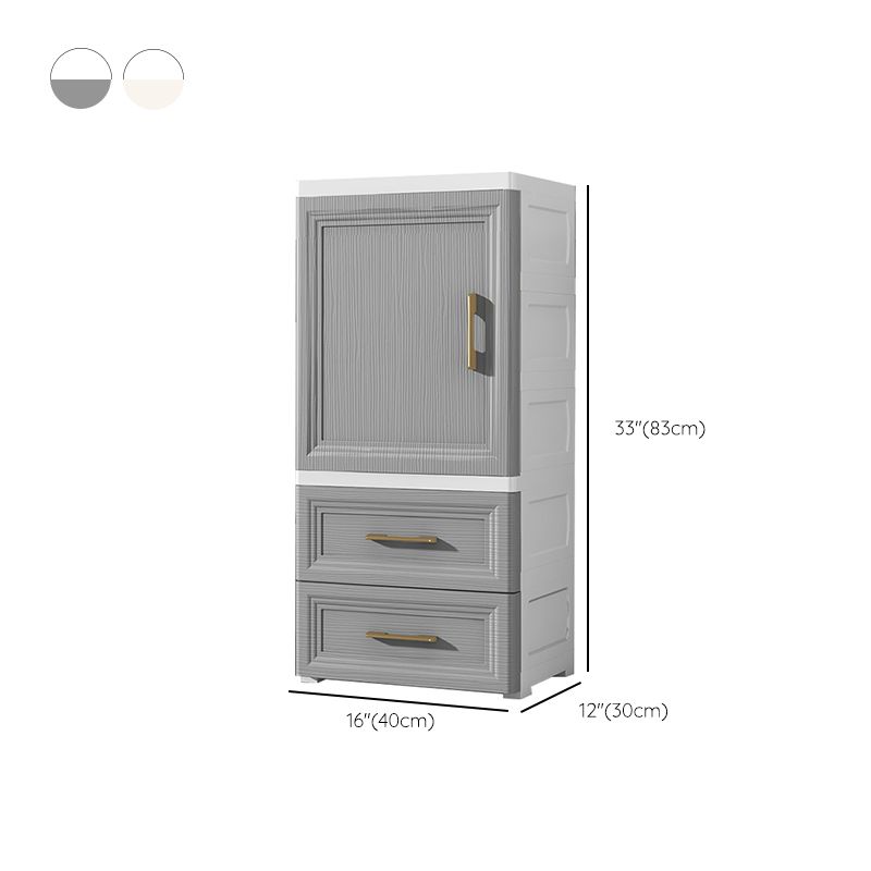 Contemporary Bedroom Armoire with Drawer Plastic Youth Armoire for Home