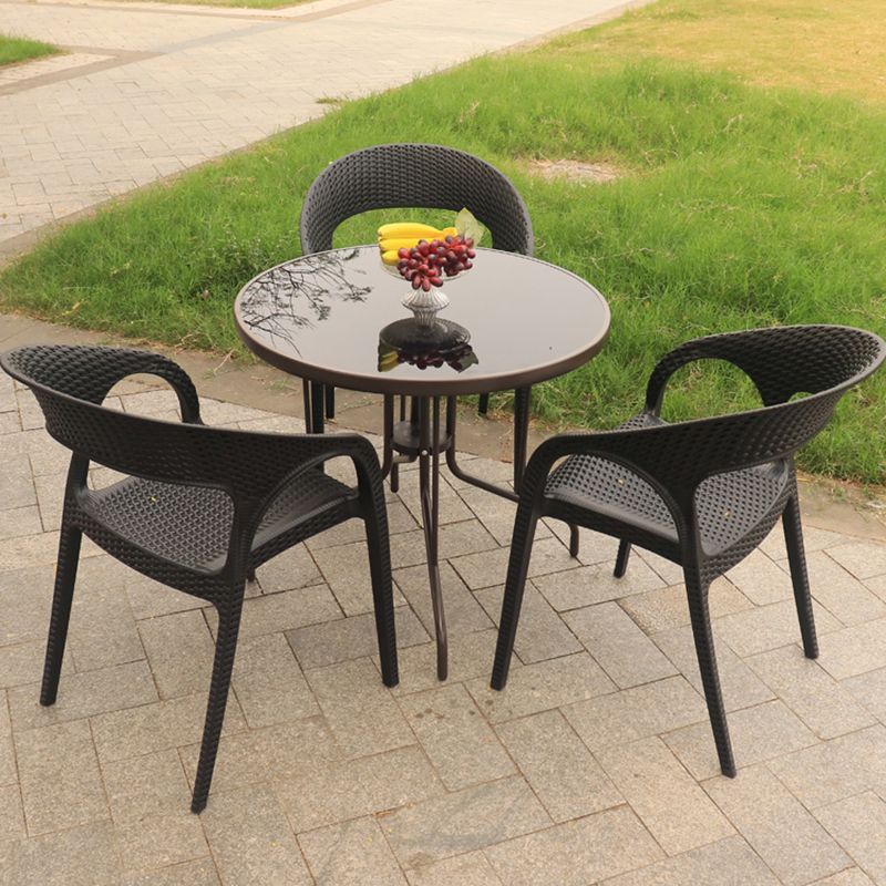 Modern Dining Side Chair Plastic Outdoor Bistro Armless Chair