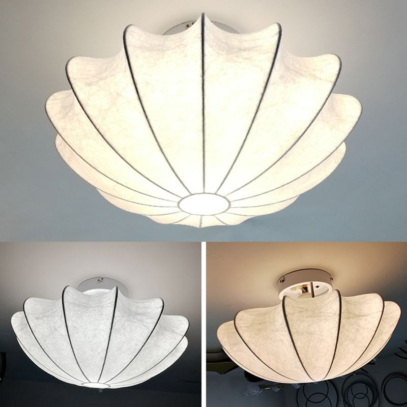 Nordic Style White Ceiling Light Iron Round Shape Ceiling Lamp for Bedroom