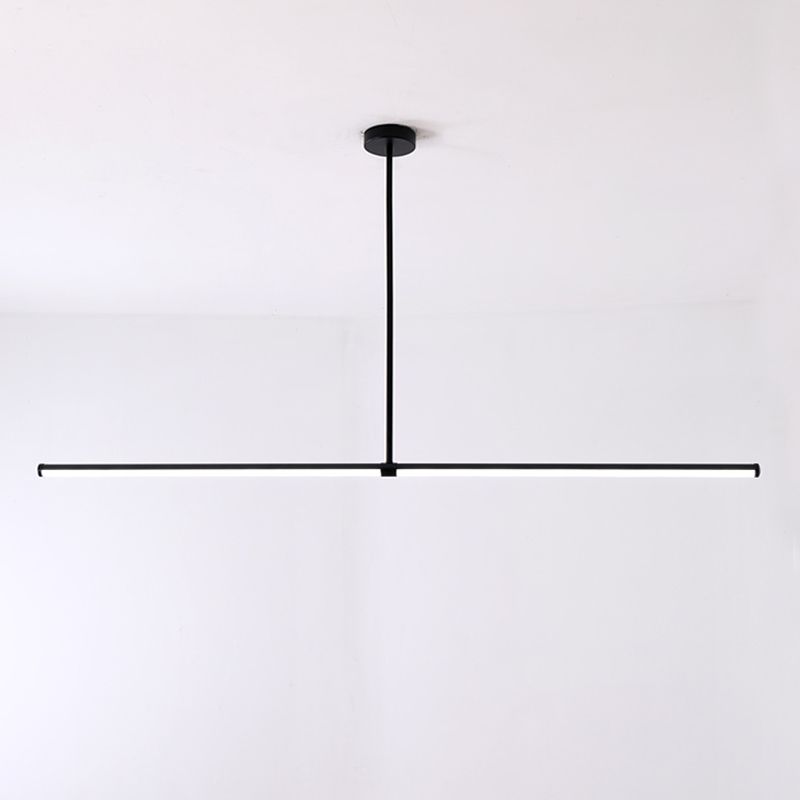 Modern Style Linear Pendant Light Metal 1-Light Hanging Pendant Light