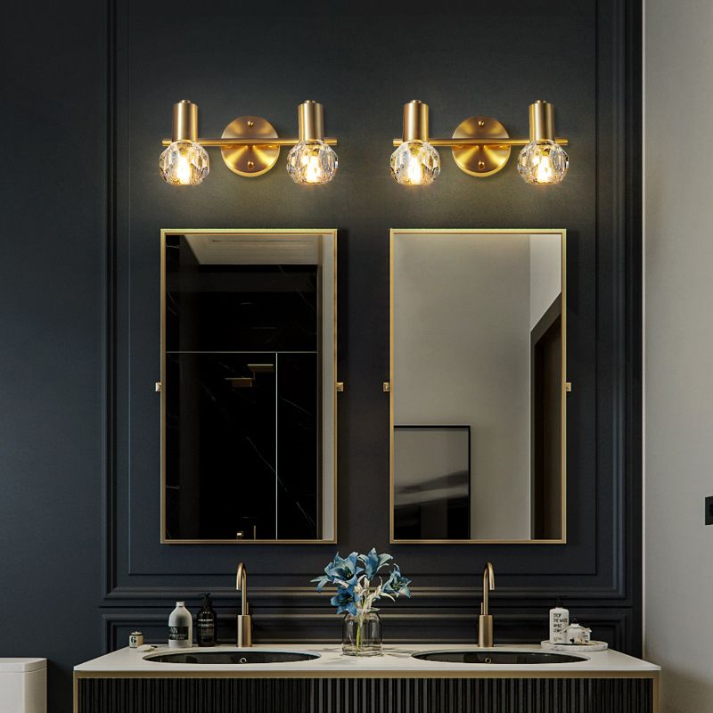 Modern Wall Mount Light Fixture Metal Wall Mounted Lighting in Gold Fixture for Washroom