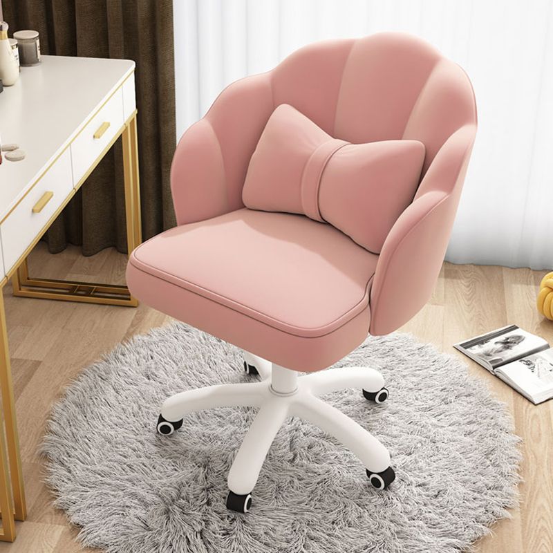 Upholstered Computer Desk Chair with Wheels Modern Office Chair with Nylon Base