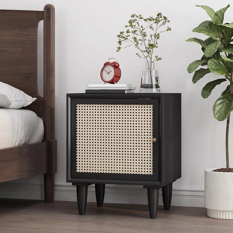 Contemporary Accent Table Nightstand Wood Night Table for Home