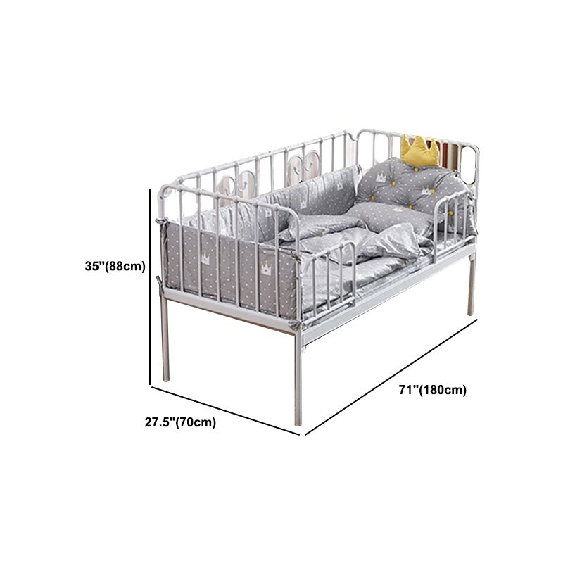 Contemporary Metal Headboard with Footboard Mattress Princess Bed