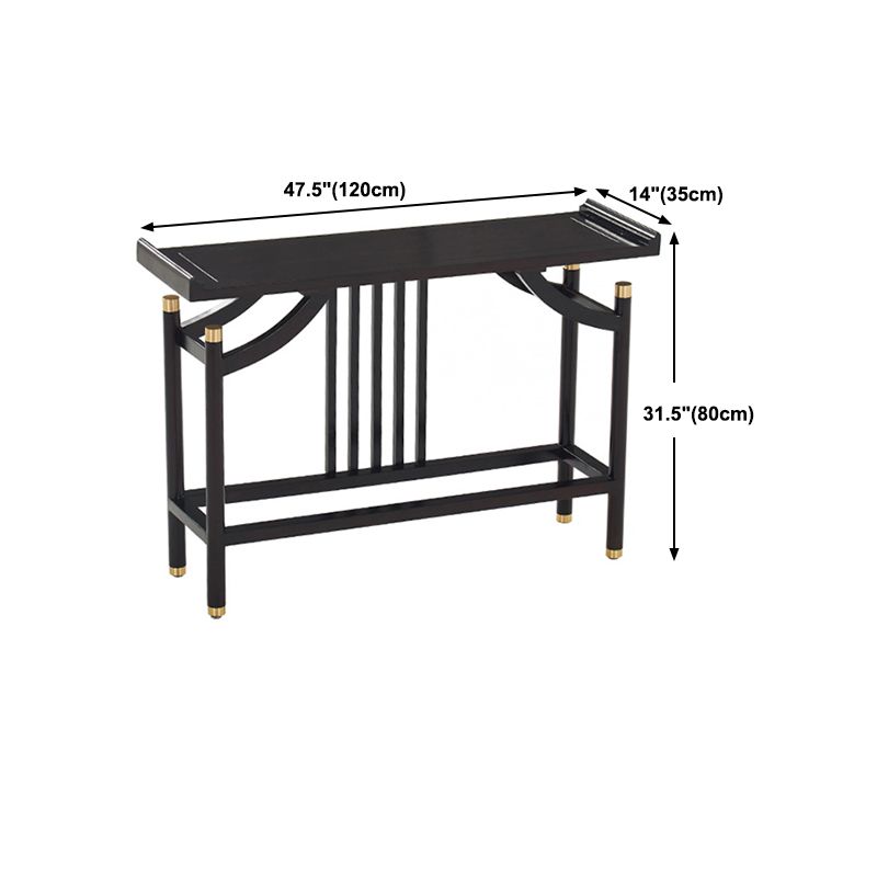 Solid Wood Rectangle Console Table 31.5-inch Tall Accent Table with Shelf