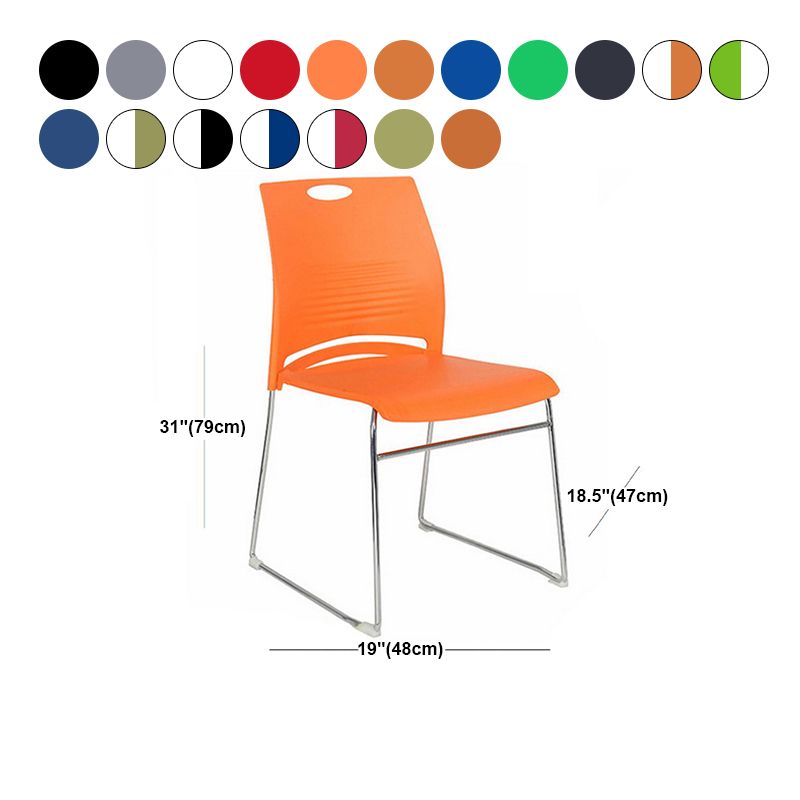 Mid-back Office Chair Plastic/Sponge Seat Armless Office Chair