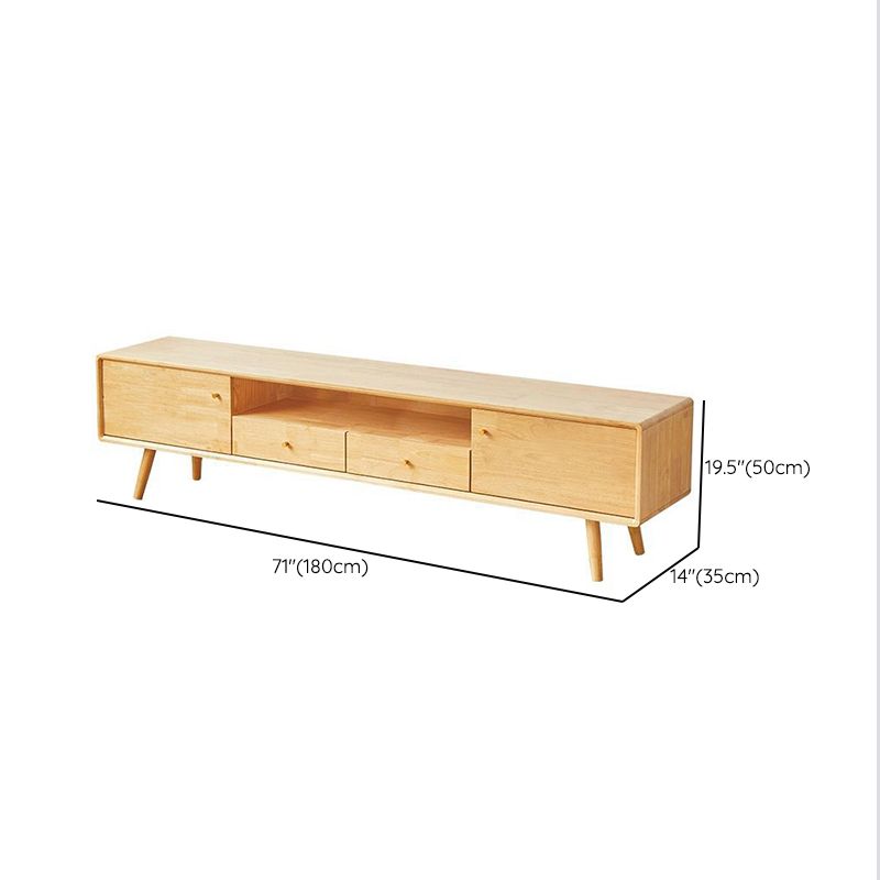 Solid Wood TV Media Console Contemporary TV Media Stand for Living Room