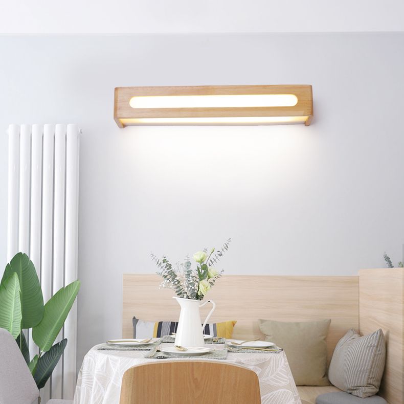 Simplicidad rectangle tocador de tocador luces de luz de madera lámparas de pared para baño