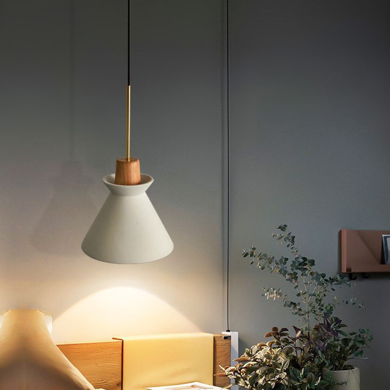 Modern Simplicity Conical Hanging Ceiling Light Cement Hanging Light for Living Room