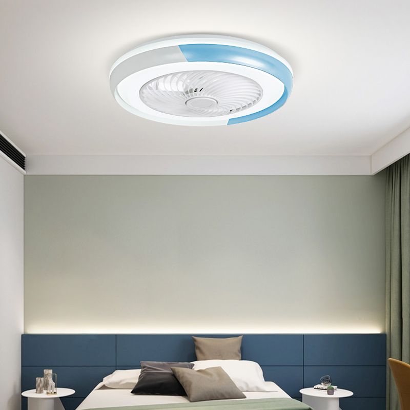 Metal Ceiling Fan Light Modern Style Ceiling Fan Lighting for Dining Room