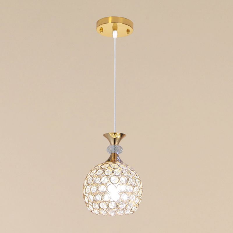 Postmodern Style Crystal Pendant Light Globe Hanging Pendant for Living Room