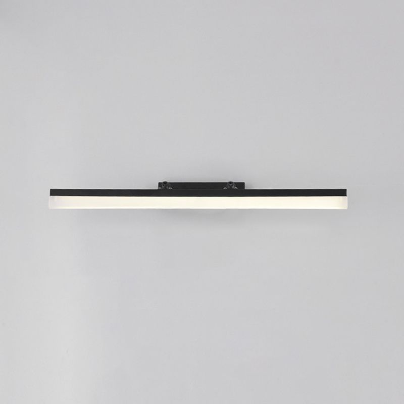 Iluminación de pared lineal acrílica lámpara de montaje de pared negra LED minimalista para baño