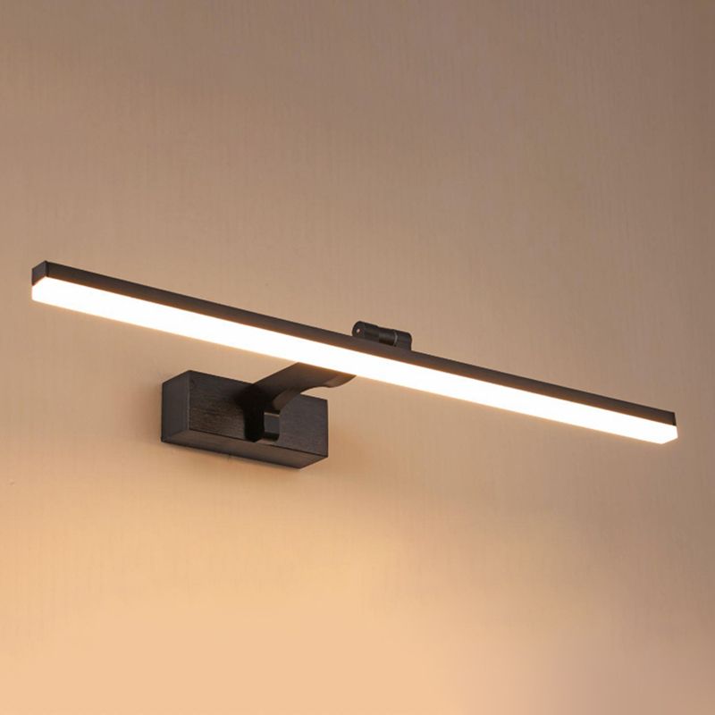 Postmodern Aluminum Vanity Light Straight Black LED Mirror Light for Bathroom