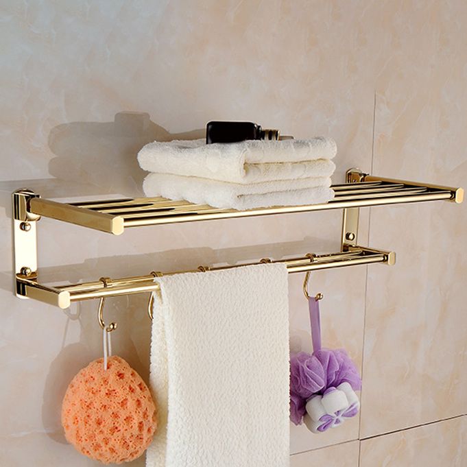 Polished Gold 4 Piece Bathroom Accessory Set Brass Bathroom Hardware