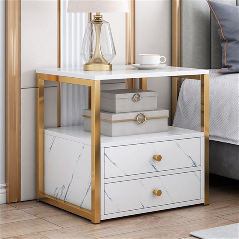 Wooden Nightstand Modern Accent Table Nightstand for Bedroom