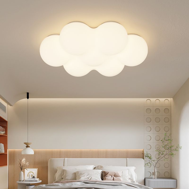 Metal Modern LED Flush Mount Geometric Shape Ceiling Lamp with Acrylic Shade for Bedroom