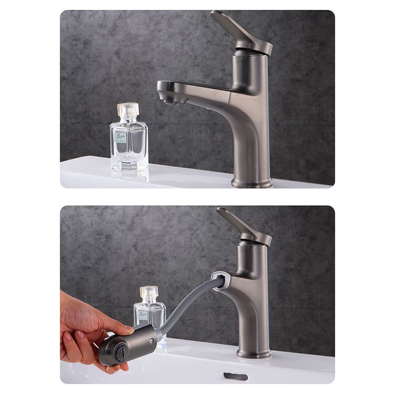 Contemporary Vessel Faucet Copper Pure Color Single Handle Retractable Vessel Faucet