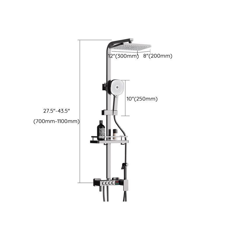 Modern Plain Shower Trim Temperature Control Slide Bar Included Shower System