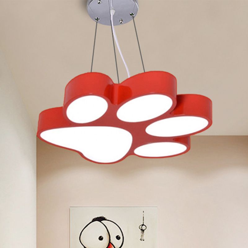 Doggy Paw Bathroom Pendant Lamp Acrylic Cartoon LED Hanging Light