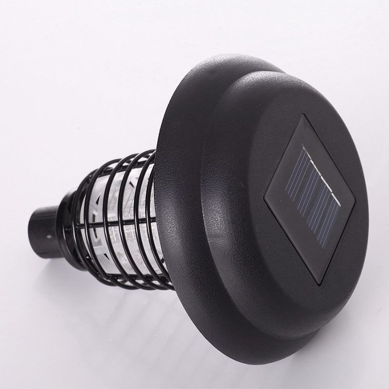 Pin Shaped Mosquito Repellent Lamp Decorative Plastic Backyard Solar LED Ground Lighting in Black